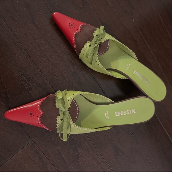 Missoni Vibrant Pink and Yellow Mules - Picture 4 of 8